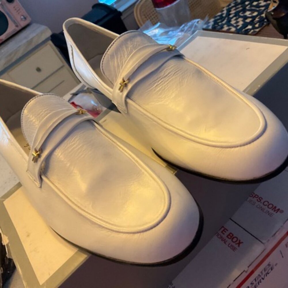 White Bally Mens Vintage Loafers